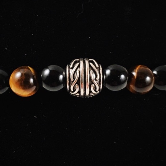 Men or women tiger eye onyx celtic charm bracelet - Picture 5 of 6